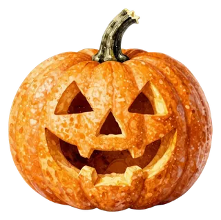 A carved jack-o-lantern pumpkin with a smiling face.