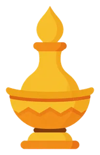 Golden lamp decoration for Dussehra festival